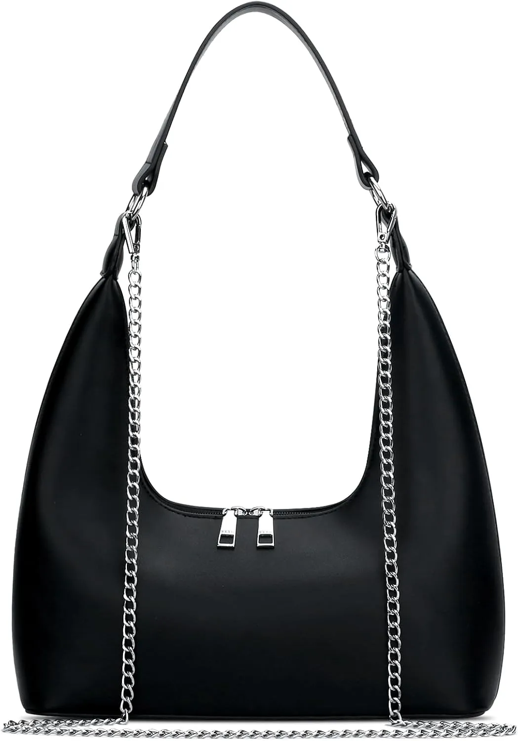 KKXIU Shoulder Bags for Women, Underarm Hobo Handbag Clutch Crossbody Purse with Removable Strap and Zipper Closure