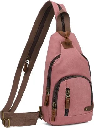 KL928 Canvas Sling Bag Crossbody Backpack Shoulder Casual Rucksack for Men Women