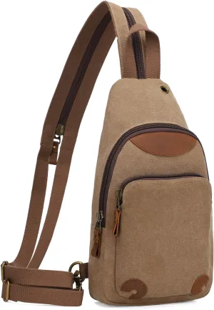 KL928 Canvas Sling Bag Crossbody Backpack Shoulder Casual Rucksack for Men Women