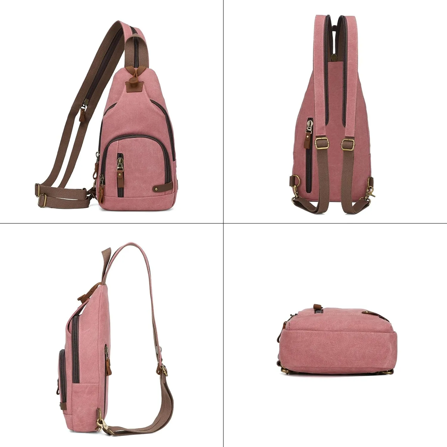 KL928 Canvas Sling Bag Crossbody Backpack Shoulder Casual Rucksack for Men Women