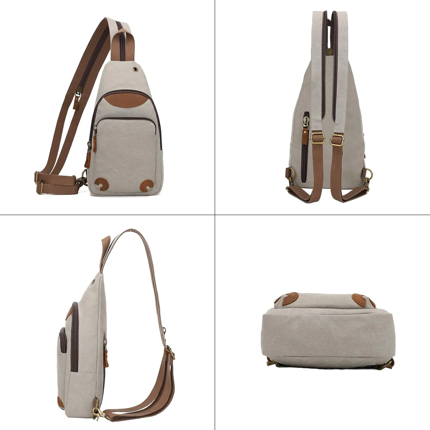 KL928 Canvas Sling Bag Crossbody Backpack Shoulder Casual Rucksack for Men Women