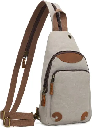 KL928 Canvas Sling Bag Crossbody Backpack Shoulder Casual Rucksack for Men Women