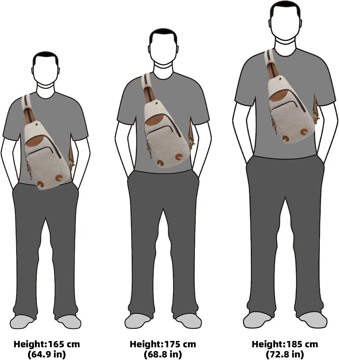 KL928 Canvas Sling Bag Crossbody Backpack Shoulder Casual Rucksack for Men Women
