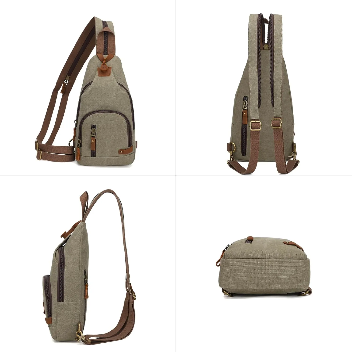 KL928 Canvas Sling Bag Crossbody Backpack Shoulder Casual Rucksack for Men Women