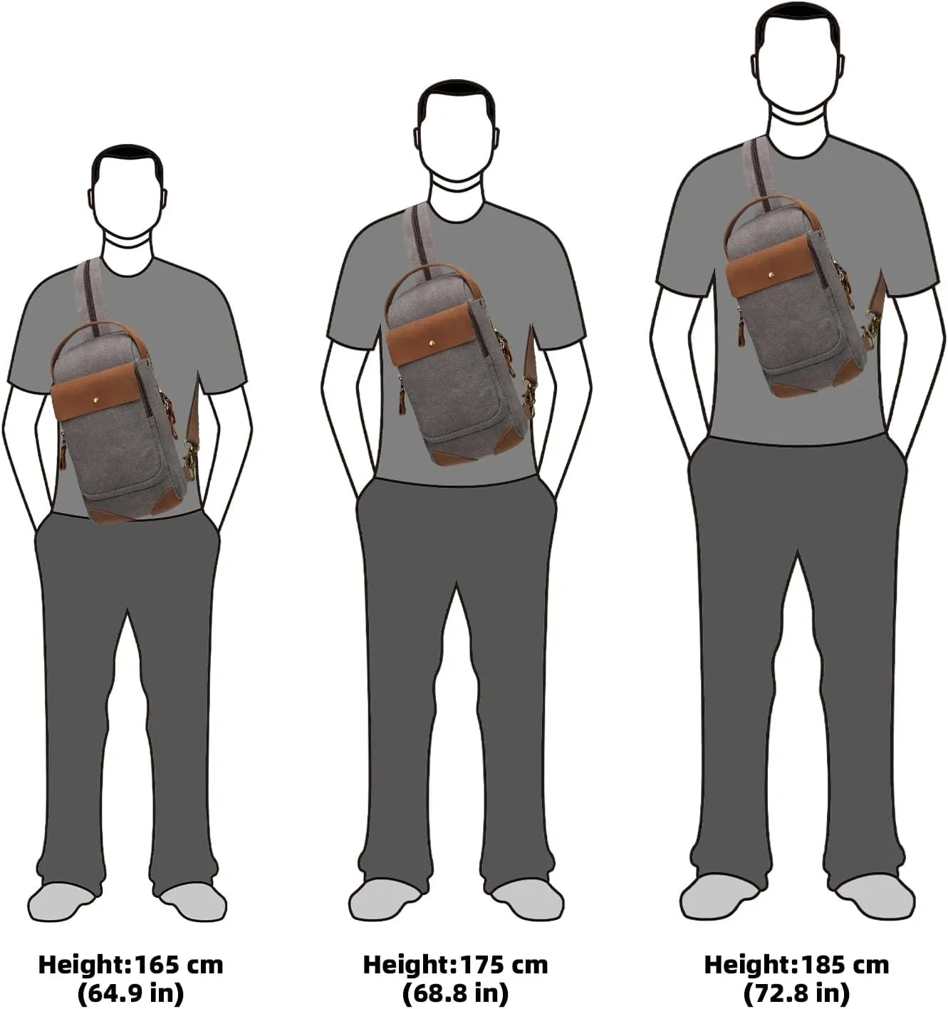 KL928 Canvas Sling Bag Crossbody Backpack Sling Backpack Shoulder Bag Casual Daypacks for Men Women