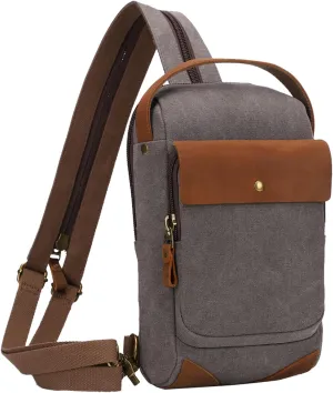 KL928 Canvas Sling Bag Crossbody Backpack Sling Backpack Shoulder Bag Casual Daypacks for Men Women