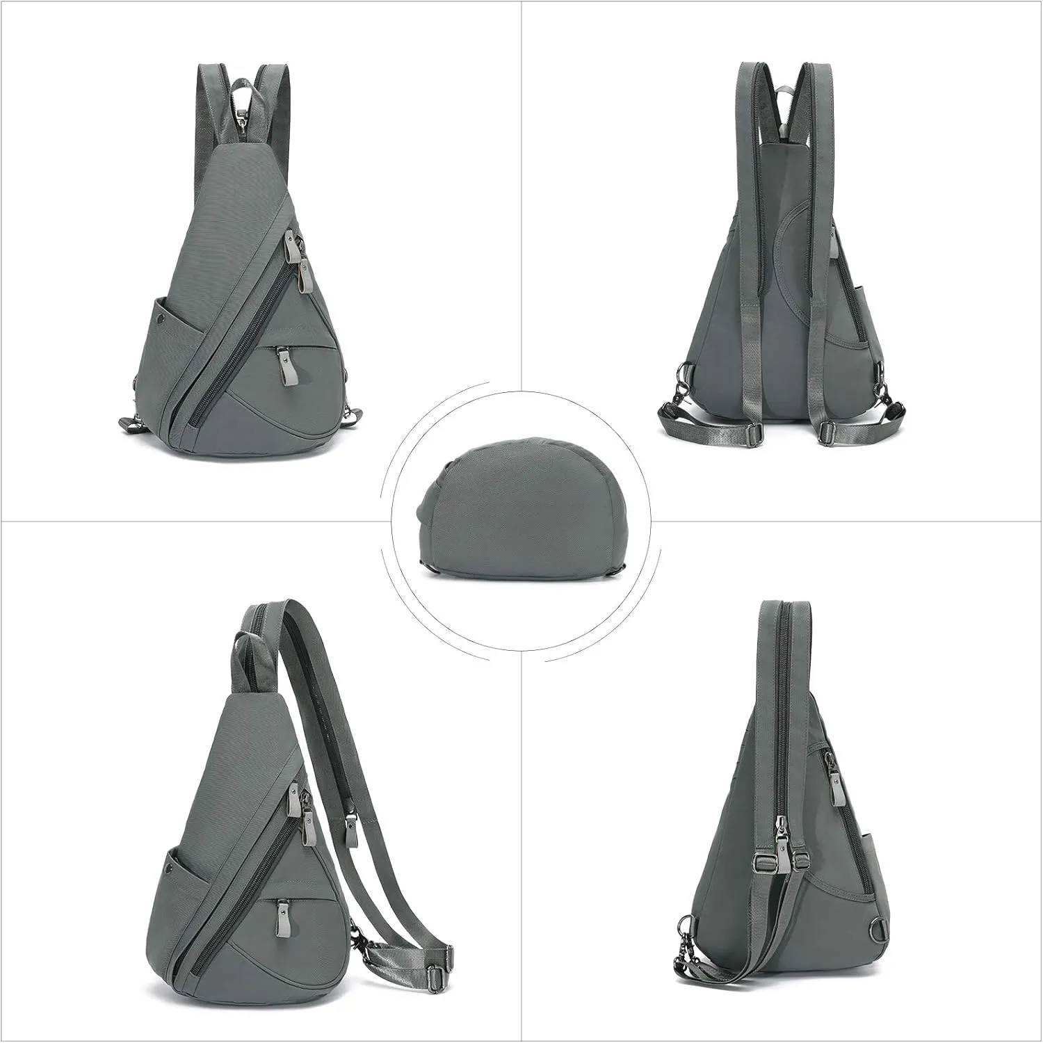 KL928 Nylon Sling Bag - Small Crossbody Backpack Shoulder Casual Daypack Multipurpose Rucksack for Men Women