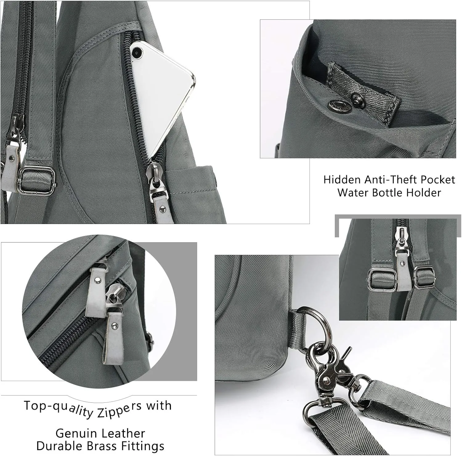 KL928 Nylon Sling Bag - Small Crossbody Backpack Shoulder Casual Daypack Multipurpose Rucksack for Men Women