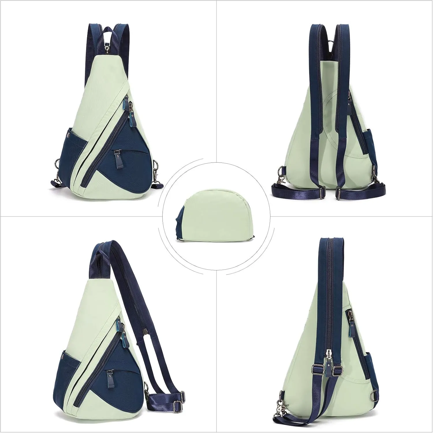 KL928 Nylon Sling Bag - Small Crossbody Backpack Shoulder Casual Daypack Multipurpose Rucksack for Men Women