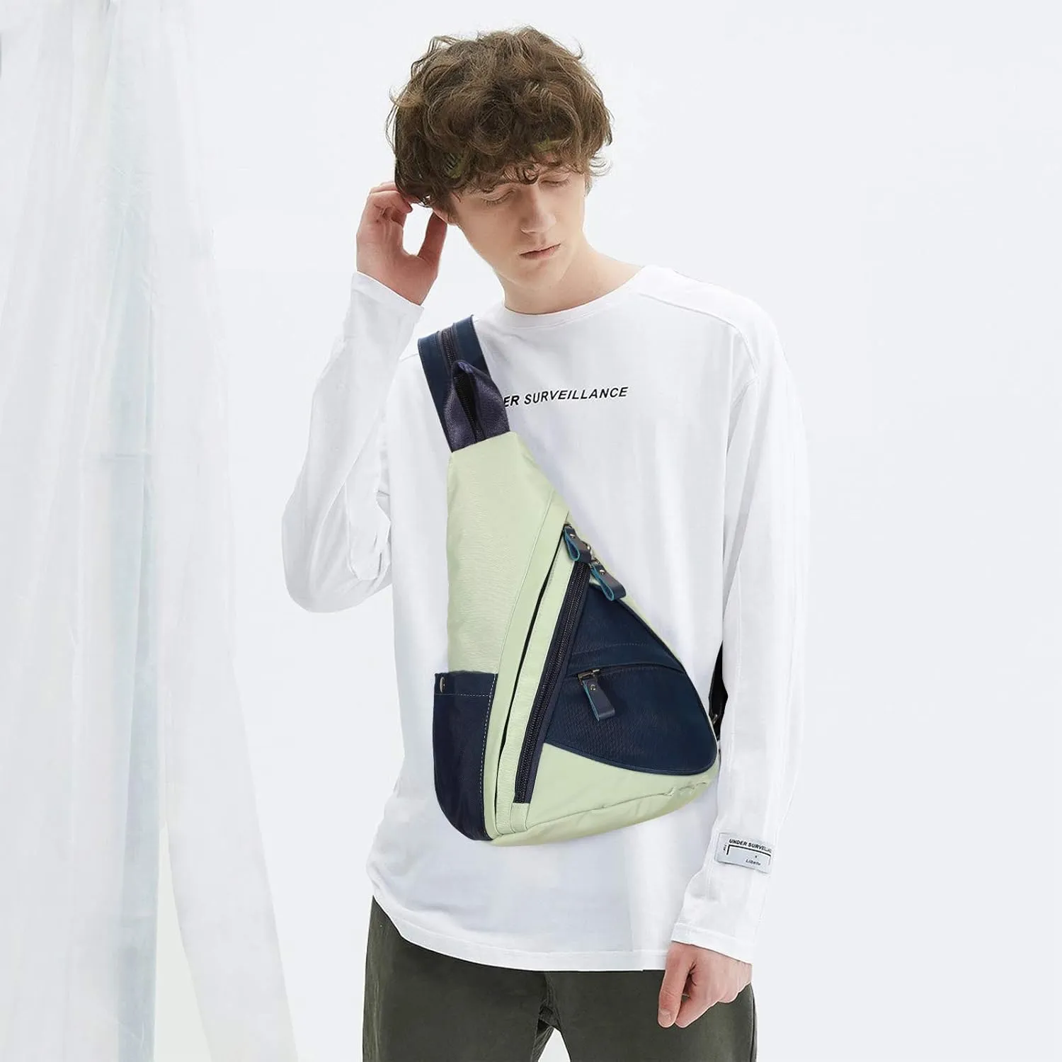 KL928 Nylon Sling Bag - Small Crossbody Backpack Shoulder Casual Daypack Multipurpose Rucksack for Men Women