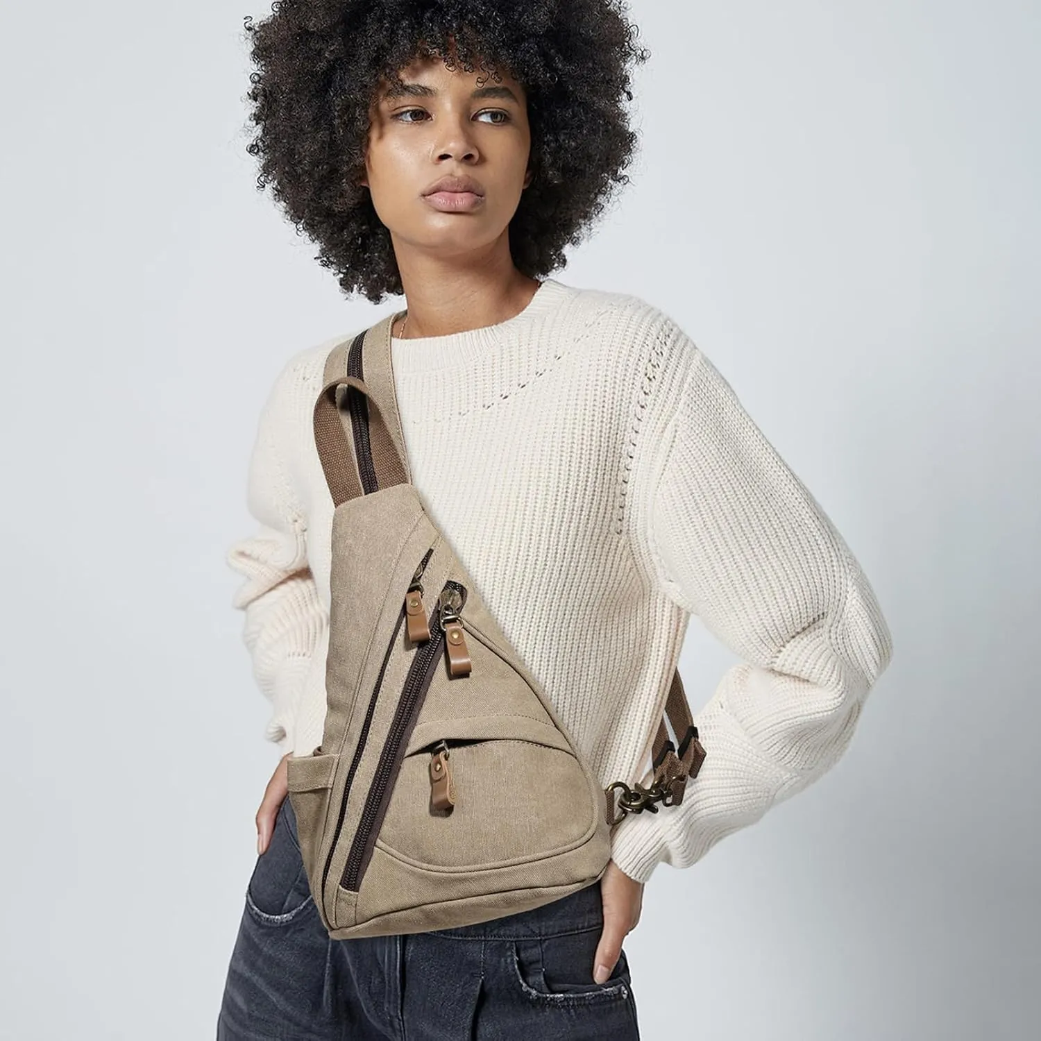 KL928 Sling Bag - Small Crossbody Backpack Shoulder Casual Daypack Rucksack for Men Women