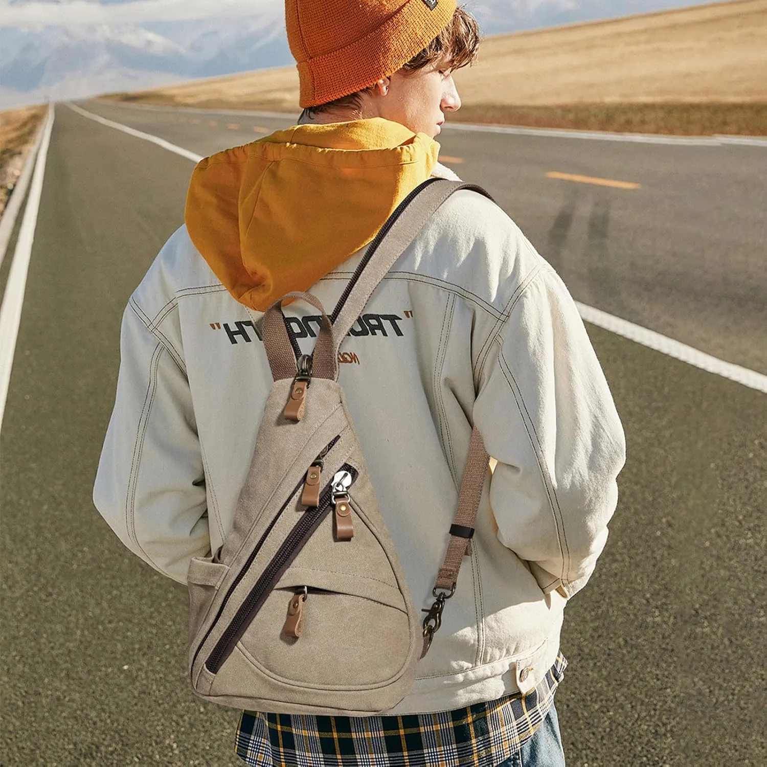 KL928 Sling Bag - Small Crossbody Backpack Shoulder Casual Daypack Rucksack for Men Women