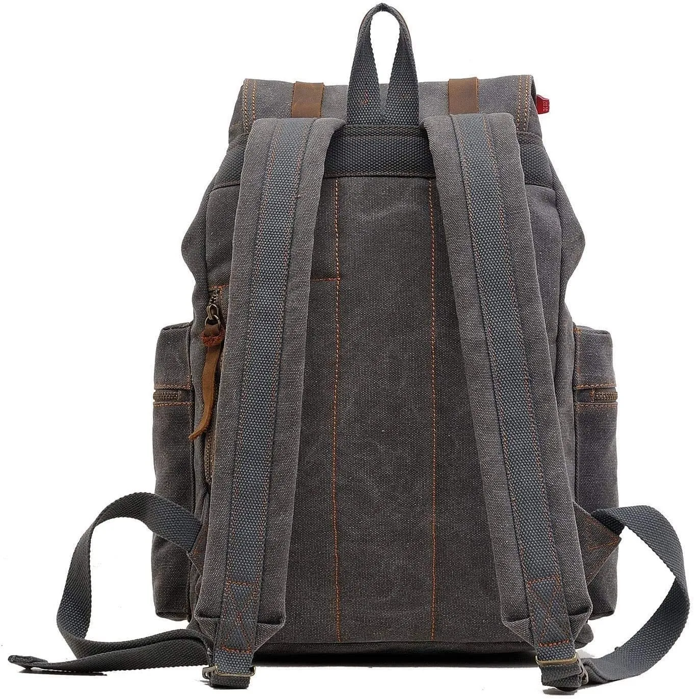 koolehaoda Vintage Canvas Backpack Rucksack Unisex Casual Backpack for 12-17" Laptop Backpack Travel Camping Hiking Bag (L-Gray)