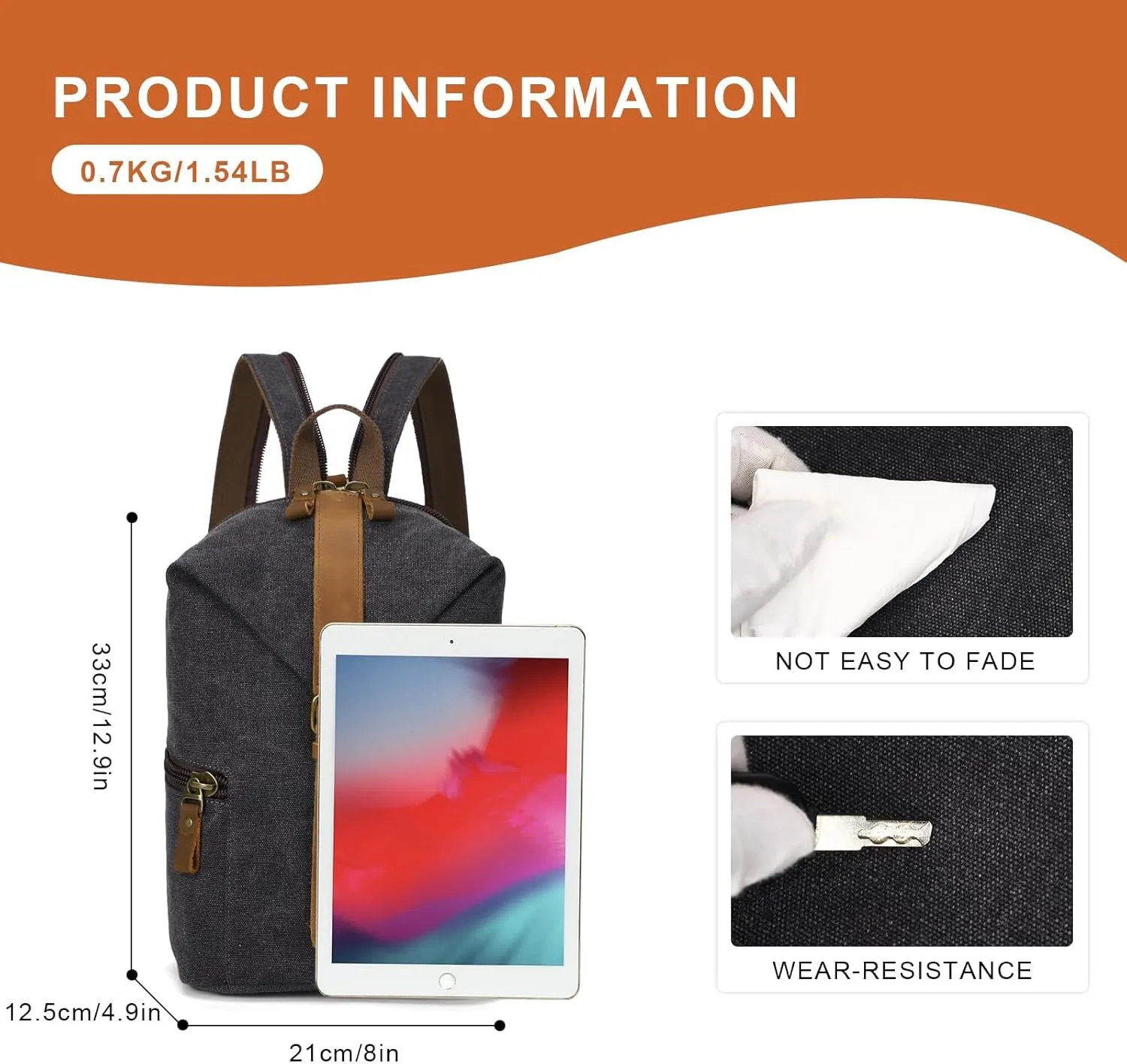 KouLi Buir Canvas Sling bag,Small Crossbody Backpack,Convertible Chest Bag Casual Daypack For Outdoor Cycling Hiking Travel (B2463-Black)