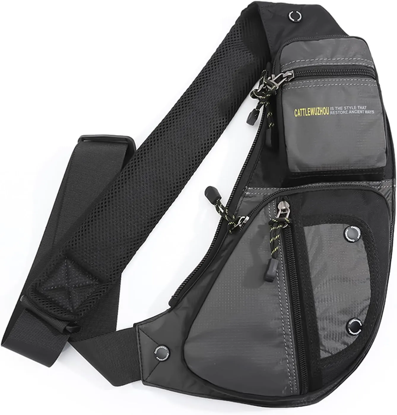 KPYWZER Nylon Sling Bag for Men Chest Bag Bicycle Travel Gym Backpack Daypack Crossbody Shoulder Bag Hiking