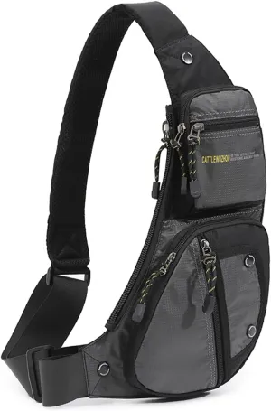 KPYWZER Nylon Sling Bag for Men Chest Bag Bicycle Travel Gym Backpack Daypack Crossbody Shoulder Bag Hiking