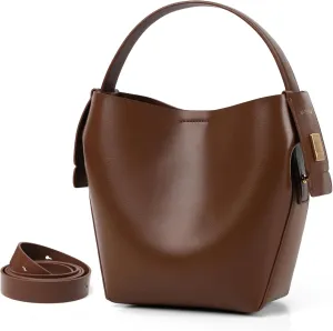 LA FESTIN Leather Bucket Bags for Women - Adjustable Long Strap Designer Crossbody Handbags, Shoulder Purse for Everyday Use