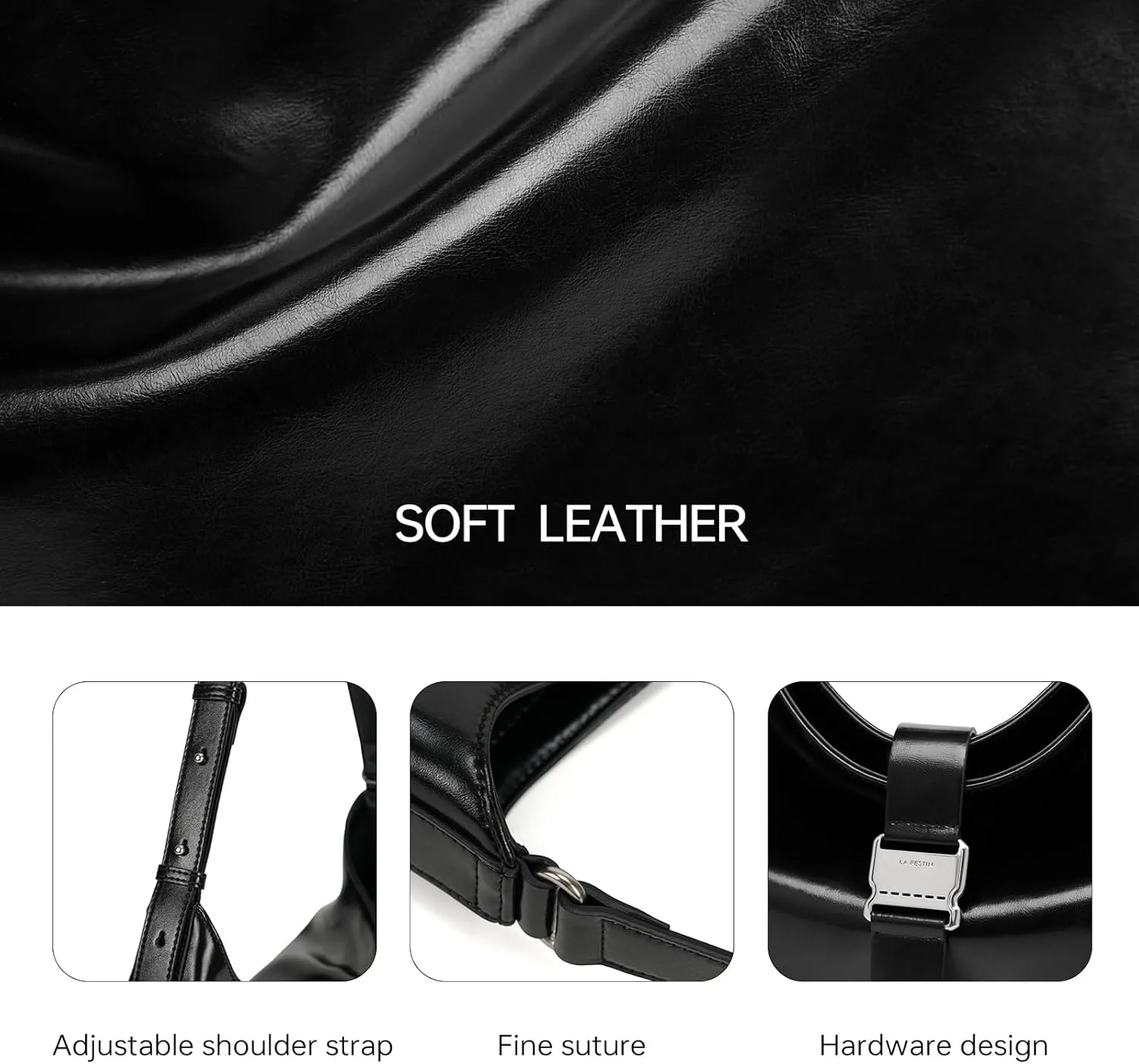 LA FESTIN Leather Large Hobo Bag for Women, Crossbody Purse & Cute Handbag