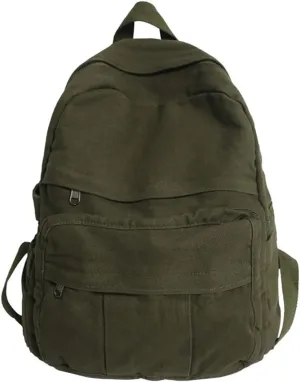 Laptop Backpack for Women Travel Canvas Backpack for Women Vintage Green Aesthetic Backpack for School