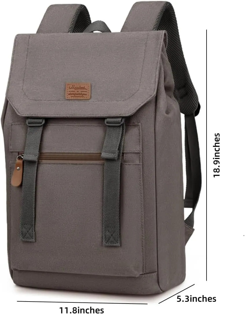 Laptop Backpack Women,Work Backpack Woman Canvas,Commuter Black,Bookbag Fits 17 inch Lapop.
