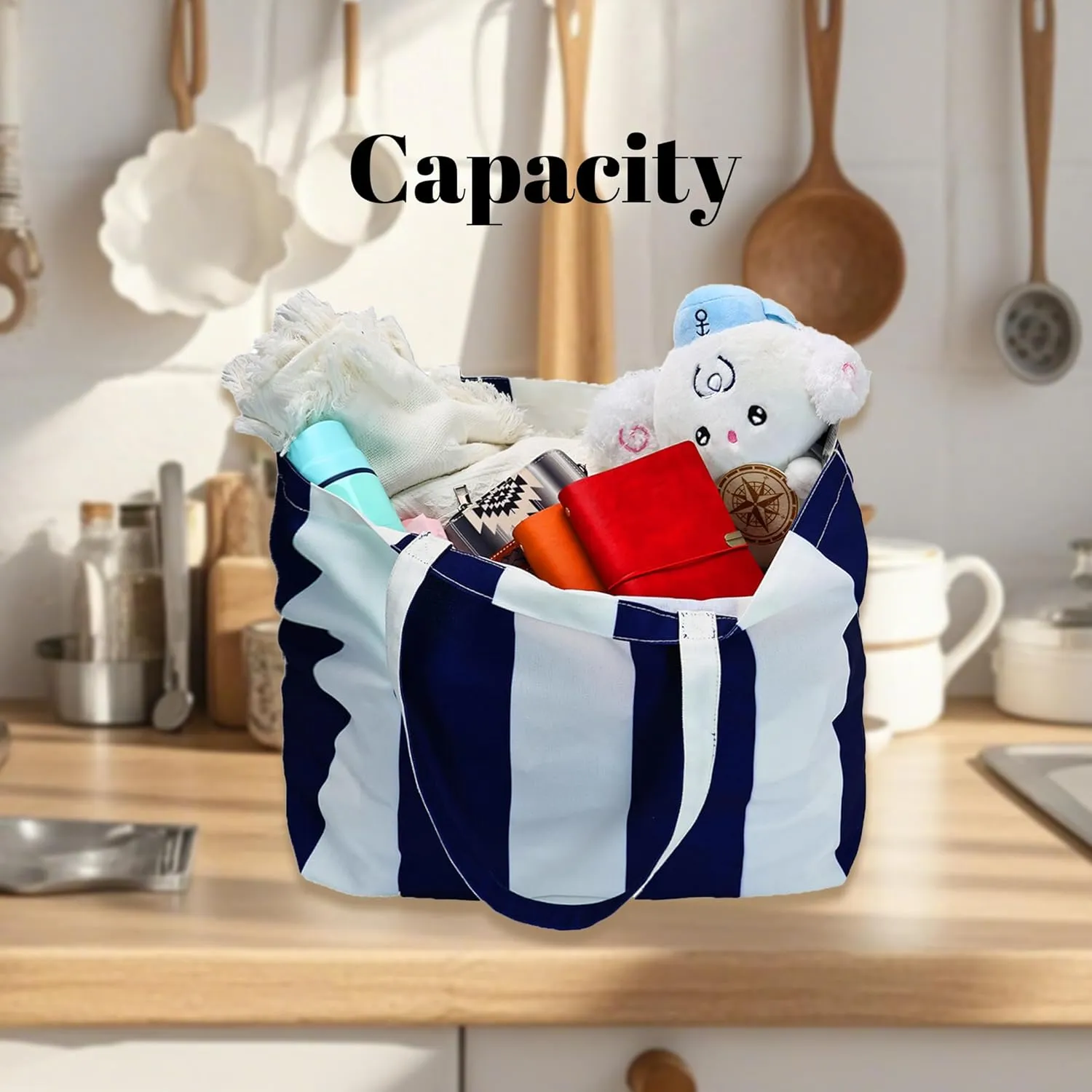 Large Canvas Tote Bag - Reusable Grocery Bag Foldable Heavy Duty Shopping Bag for DIY Art Crafts Painting Embroidery