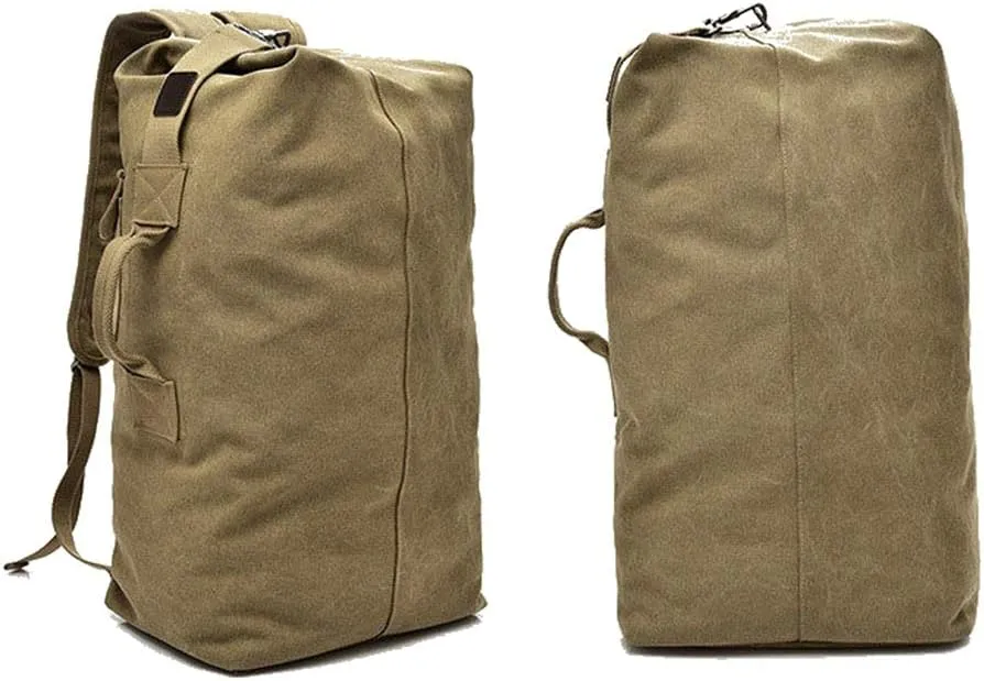 Large Capacity Travel Climbing Bag Tactical Military Duffel Bag Top Load Double Strap Canvas Backpack