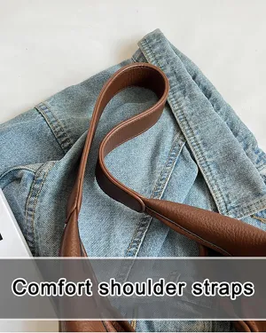 Large Slouchy Hobo Bags for Women, Vintage Soft Leather Shoulder Purse, 2024 Fall Ladies Tote Handbags with Wallet Set
