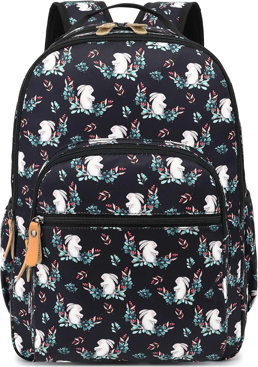 Leaper Water-resistant Cute Rabbit Laptop Backpack Bunny School Travel Bag Bookbags Satchel Black