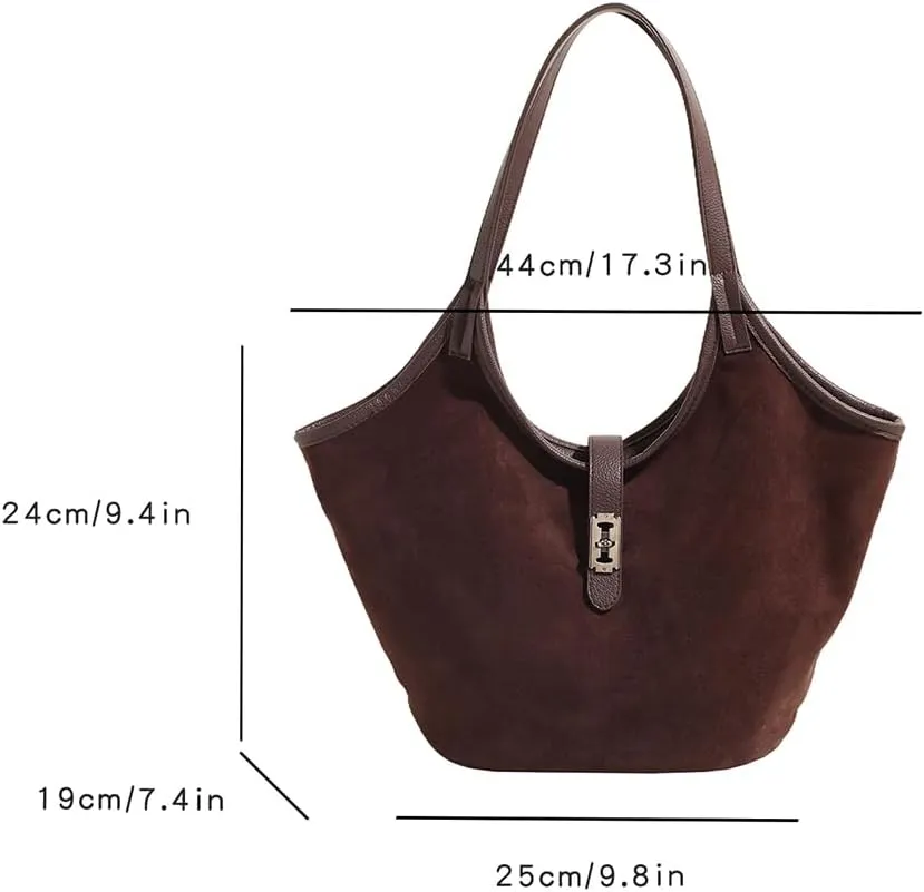 Leather Hobo Bags for Women Brown Purses Suede Purse Slouchy Tote Bag Suede Tote Bag Fall Purses Handbag