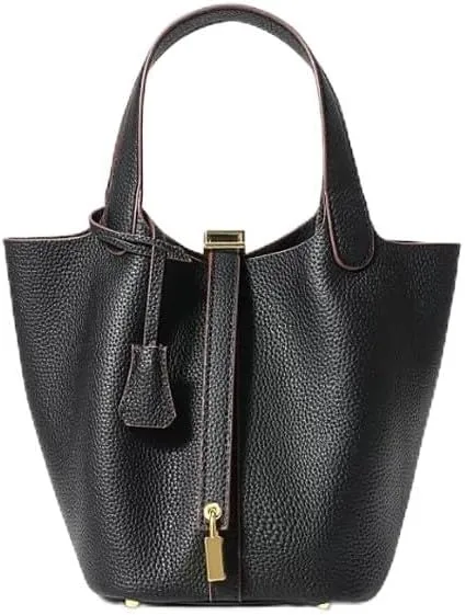 Leather Ladies Fashion Simple Handbag Designer Clutch Tote Bag for Women Ethnic Vintage Small Bucket - Vegetable Basket Bag