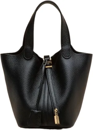 Leather Ladies Fashion Simple Handbag Designer Clutch Tote Bag for Women Ethnic Vintage Small Bucket - Vegetable Basket Bag