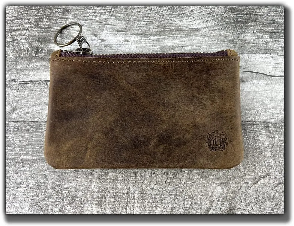Leather Pouch with Zipper