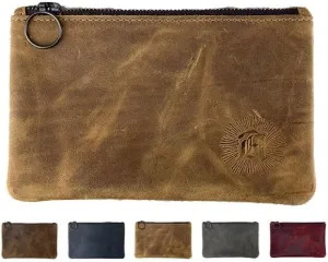 Leather Pouch with Zipper