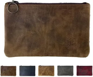 Leather Pouch with Zipper