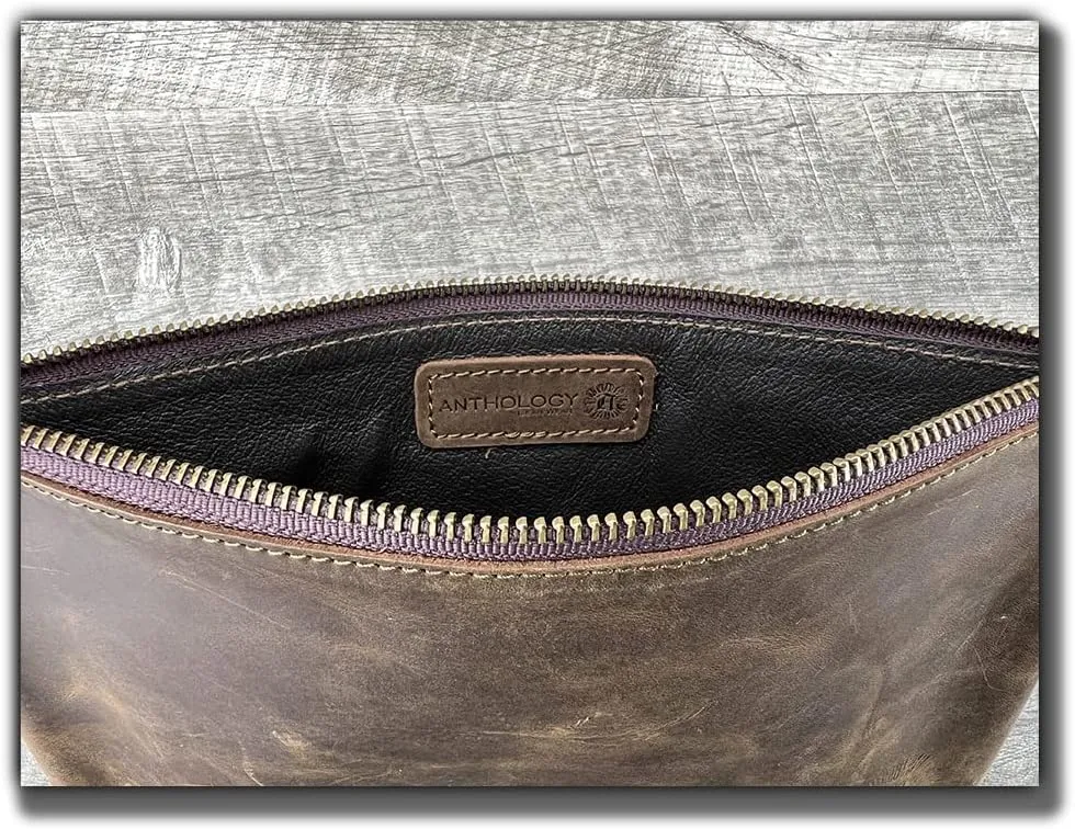 Leather Pouch with Zipper