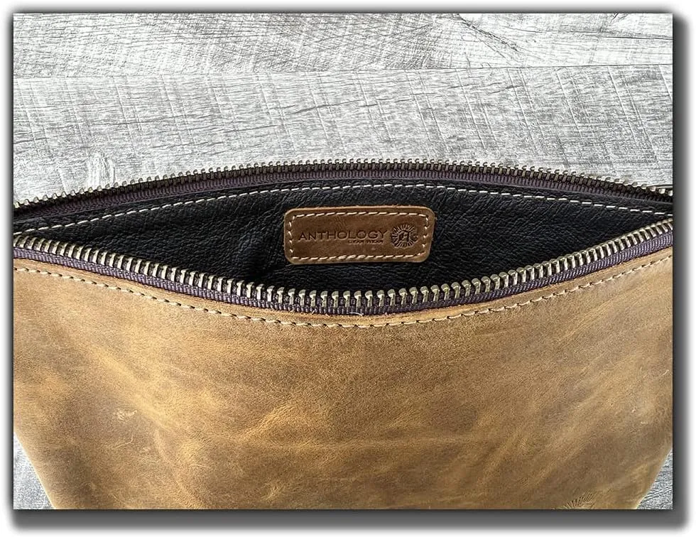 Leather Pouch with Zipper