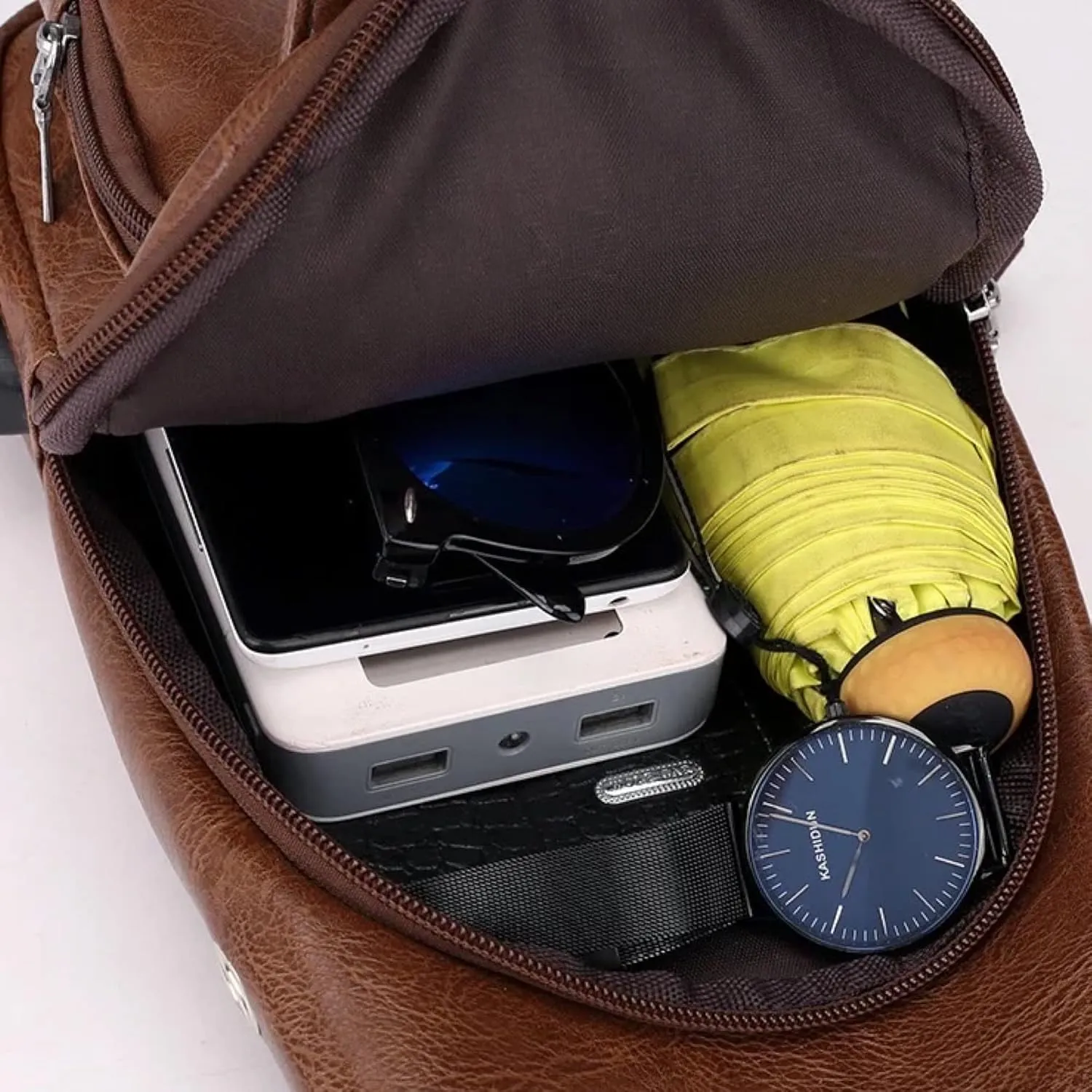 Leather sling bag for men, small crossbody cycling bag, waterproof travel chest bag, sling bag Party favor