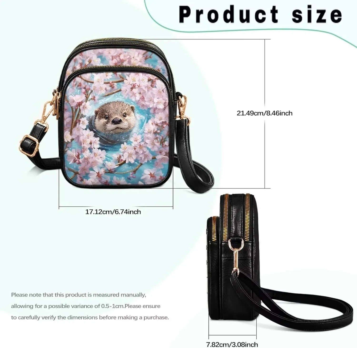 Lightweight Crossbody Bag with Adjustable Strapfor Women Ladies with Three Compartment