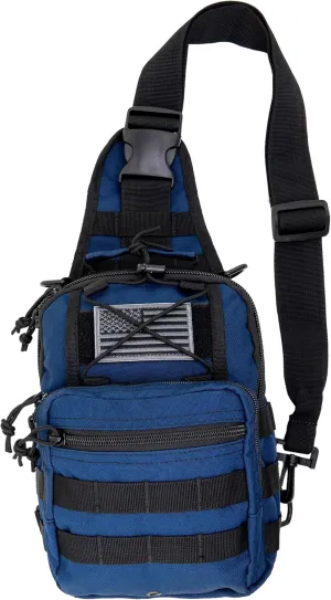 LINE2design First Aid Sling Backpack - Lightweight Sling Backpack Tactical Shoulder EDC Bag - EMS Equipment Emergency Medical Supplies Shoulder Molle Bag - Perfect for Camping Hiking Trekking - Navy