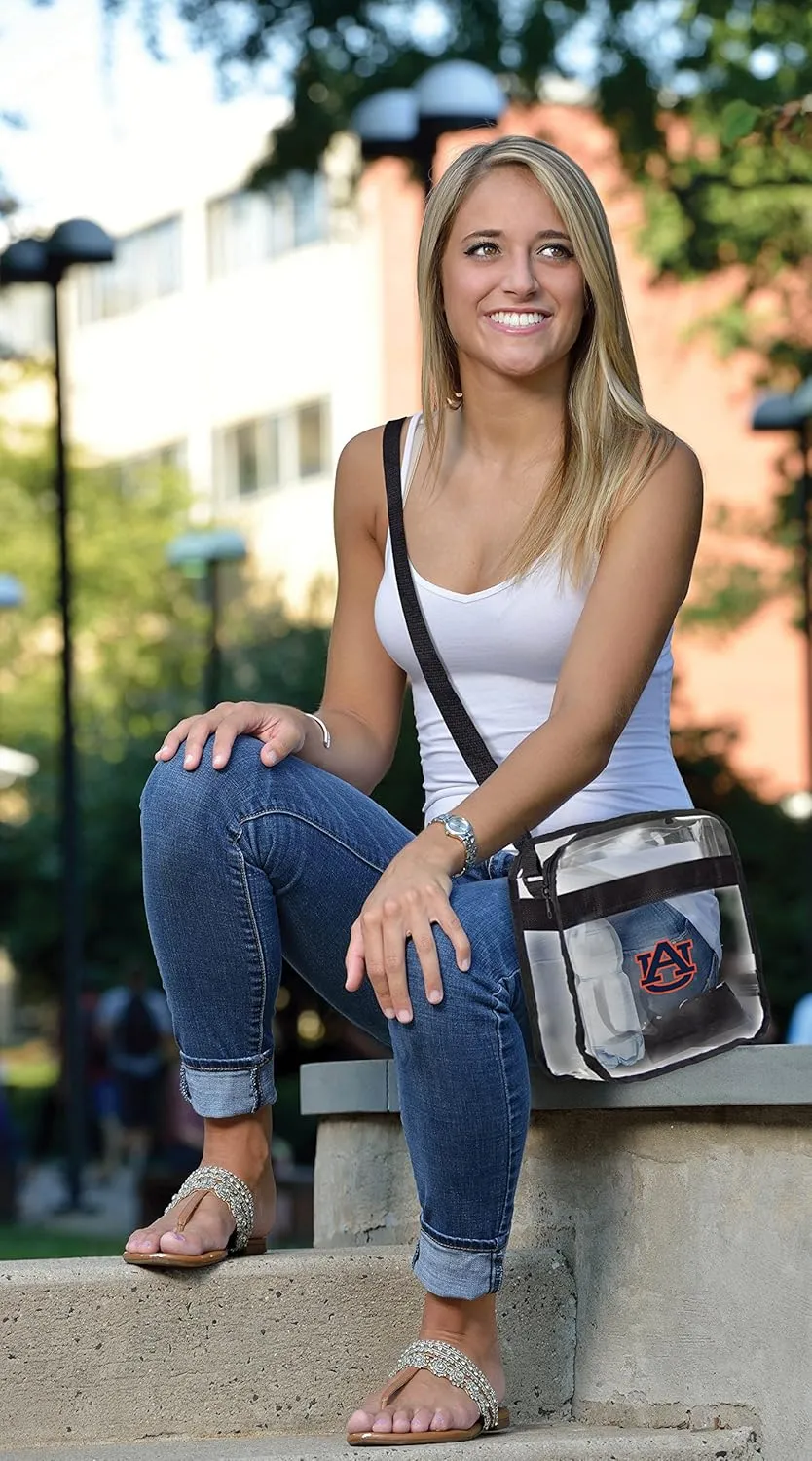 Littlearth Auburn Tigers NCAA Clear Carryall Crossbody Bag