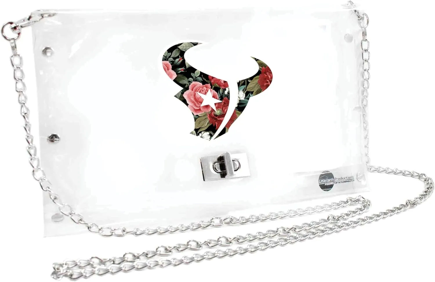 Littlearth Houston Texans NFL Clear Envelope Purse with Black Fashion Strap