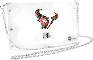 Littlearth Houston Texans NFL Clear Envelope Purse with Black Fashion Strap