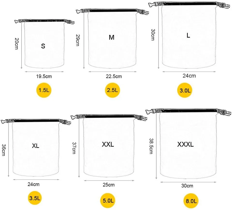 Lixada Waterproof Dry Bags, 3/5/6 Pack Ultimate Dry Sack - 3L 5L 8L Lightweight, Roll Top Outdoor Dry Sacks for Kayaking Camping Hiking Traveling Boating Water Sports