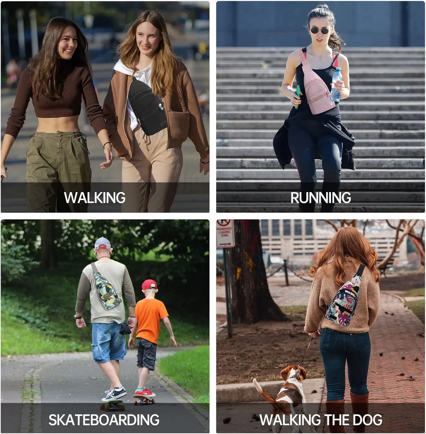 Long Keeper Sling Chest Bag - Women Men Waterproof Crossbody Backpack Traveling Running Hiking Shoulder Daypack Bag
