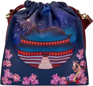 Loungefly Disney Mulan Castle Cinch Sack Crossbody Bag
