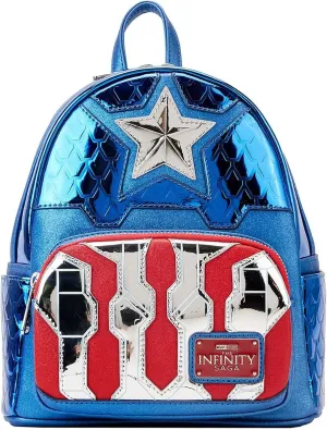 Loungefly Marvel Shine Captain America Mini Backpack Standard