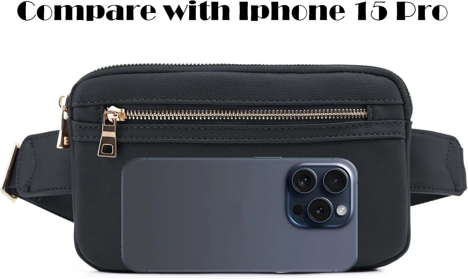 LOVESOME Vegan Leather Everywhere Fashion Waist Bag Fanny Pack Crossbody Bag Belt Bag Sling Bag with Adjustable Strap for Women (Blue Grey)