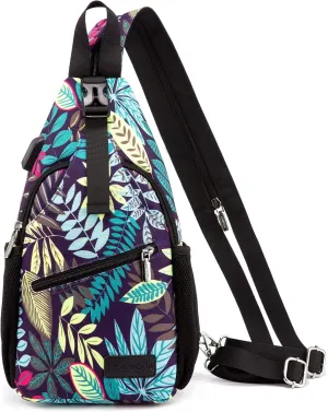 LOVEVOOK Sling Bag for Women Casual Daypack Nylon Crossbody Sling Backpack Travel Shoulder Bag Hiking Daypack