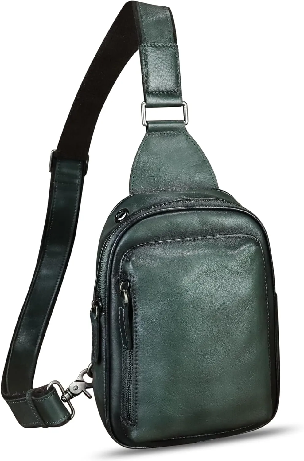 LRTO Genuine Leather Small Sling Bag for Women and Men Crossbody Bag Chest Bag Sling Backpack Purses for Hiking Sports Travel