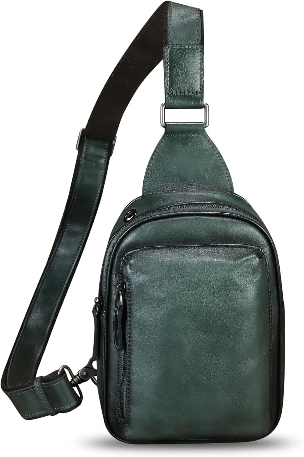 LRTO Genuine Leather Small Sling Bag for Women and Men Crossbody Bag Chest Bag Sling Backpack Purses for Hiking Sports Travel